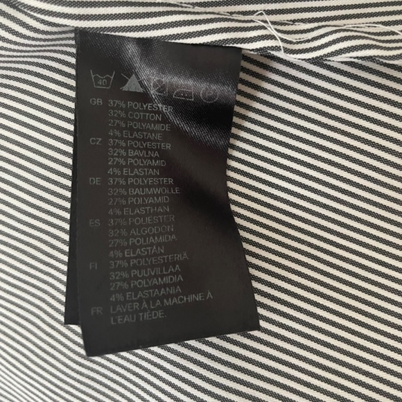 H&M- Grey & White Striped Button Up Blouse- Women’s US 12 - Picture 9 of 9
